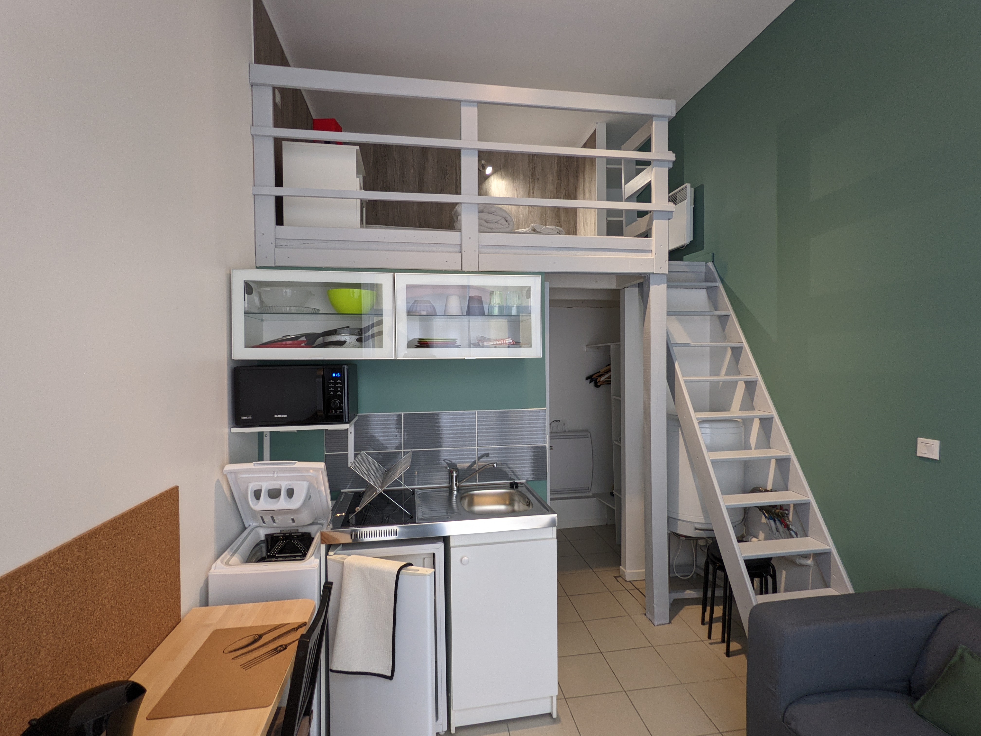 `Photo d'un studio dans la résidence étudiante Arcole à Saint-Étienne`